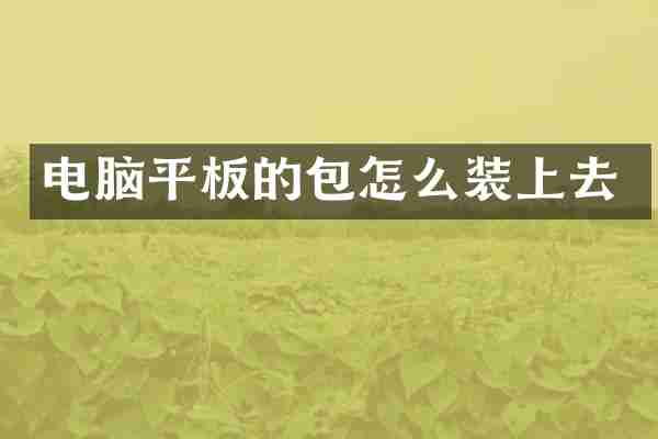 电脑平板的包怎么装上去