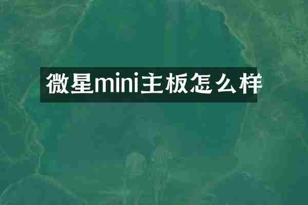 微星mini主板怎么样