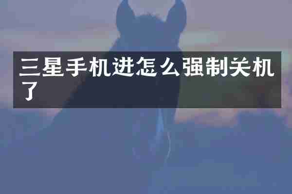 三星手机进怎么强制关机了