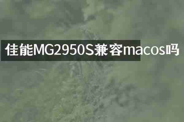 佳能MG2950S兼容macos吗