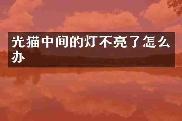 光猫中间的灯不亮了怎么办