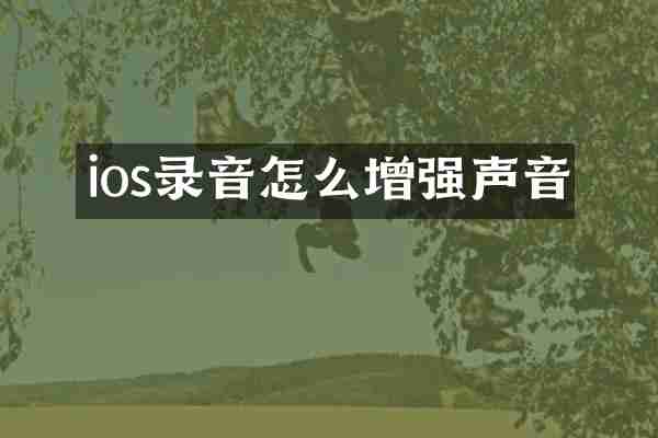 ios录音怎么增强声音