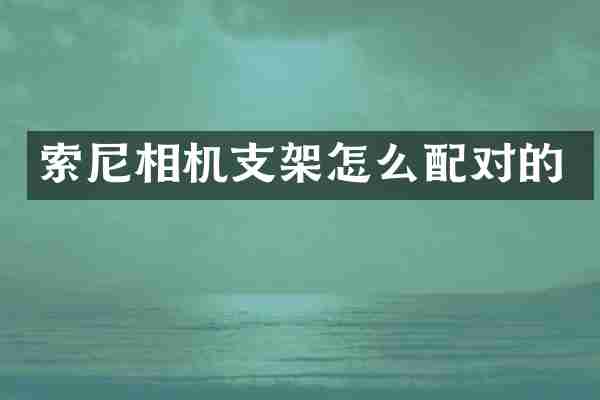 索尼相机支架怎么配对的