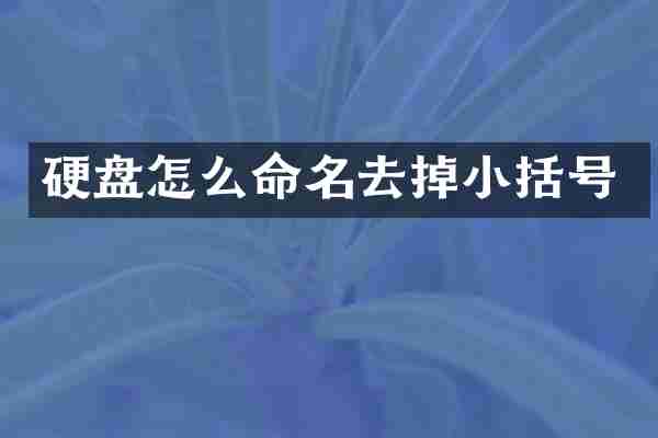 硬盘怎么命名去掉小括号
