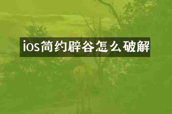 ios简约辟谷怎么破解