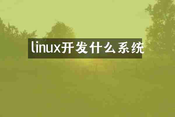 linux开发什么系统