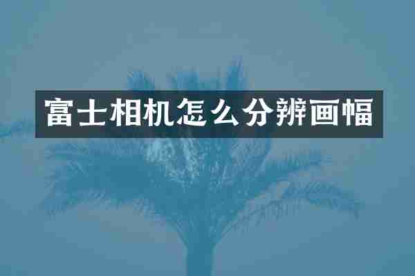 富士相机怎么分辨画幅
