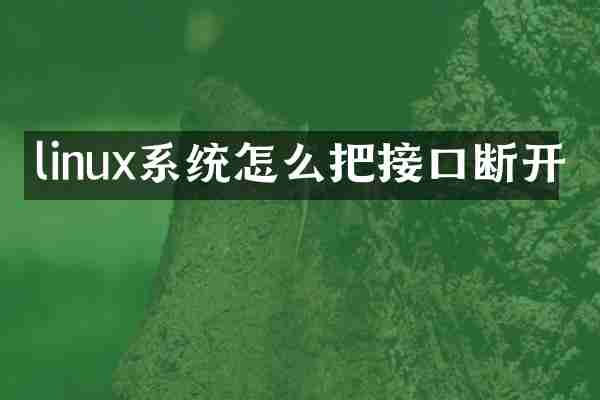 linux系统怎么把接口断开