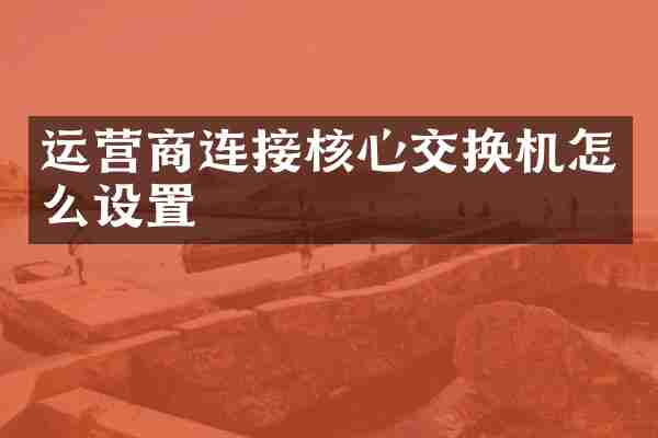 运营商连接核心交换机怎么设置