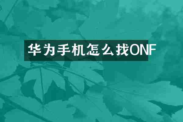 华为手机怎么找ONF