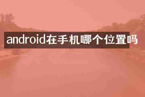 android在手机哪个位置吗