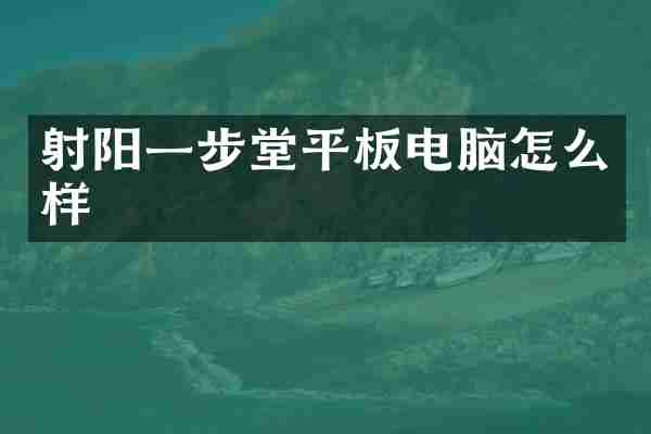射阳一步堂平板电脑怎么样