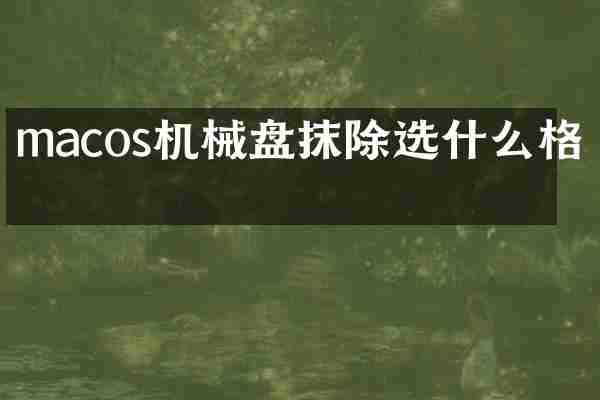 macos机械盘抹除选什么格式