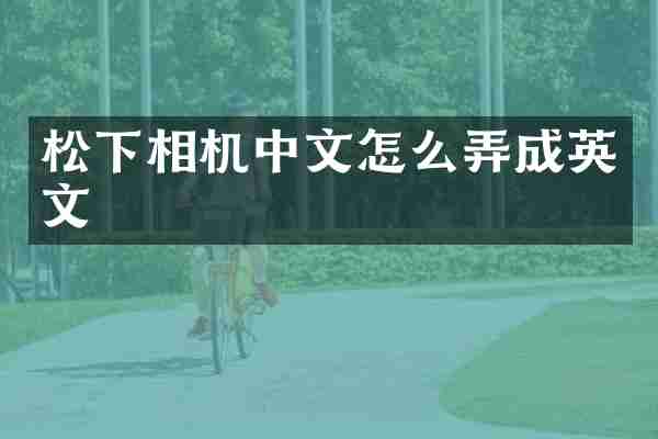 松下相机中文怎么弄成英文