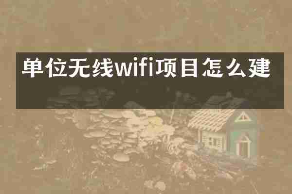 单位无线wifi项目怎么建立