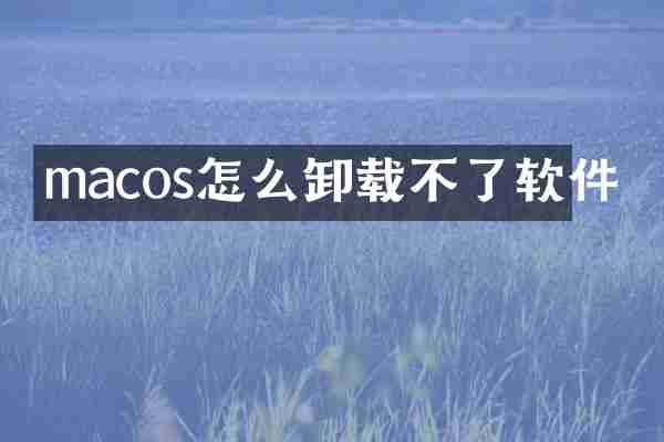 macos怎么卸载不了软件