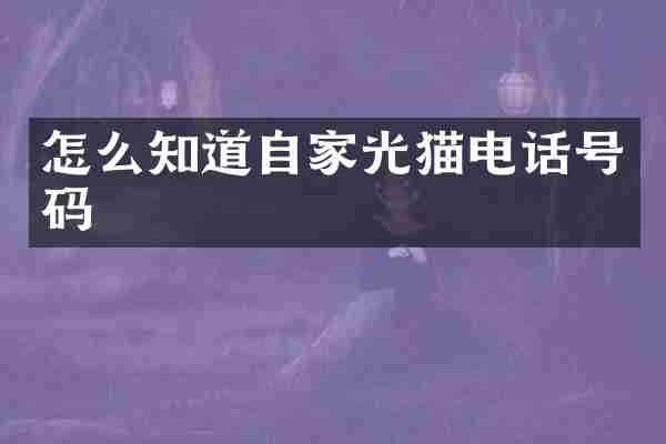 怎么知道自家光猫电话号码