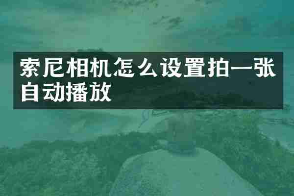 索尼相机怎么设置拍一张自动播放