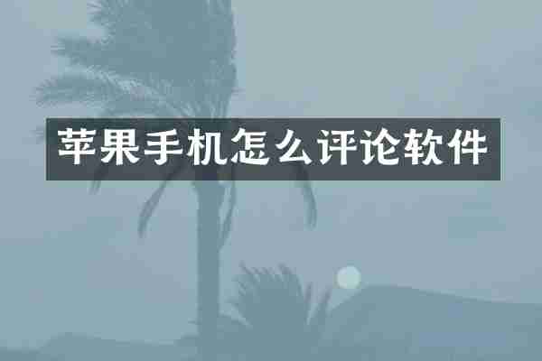 苹果手机怎么评论软件