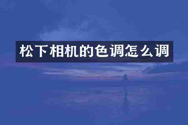 松下相机的色调怎么调