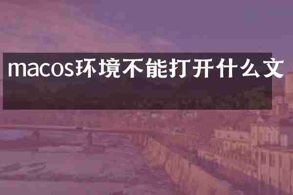 macos环境不能打开什么文件