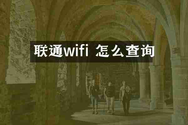 联通wifi 怎么查询