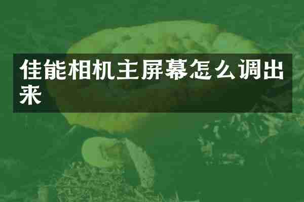佳能相机主屏幕怎么调出来