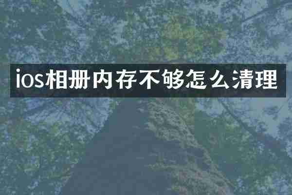 ios相册内存不够怎么清理