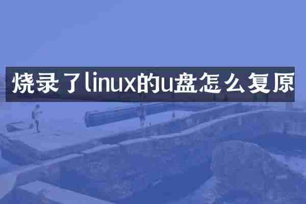 烧录了linux的u盘怎么复原