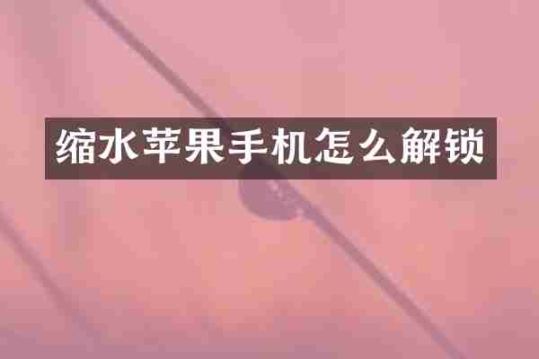 缩水苹果手机怎么解锁