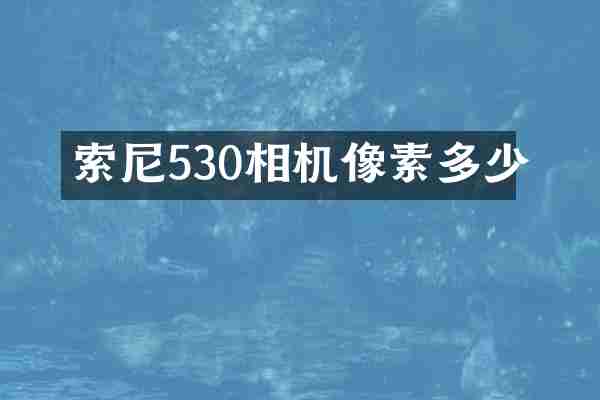 索尼530相机像素多少