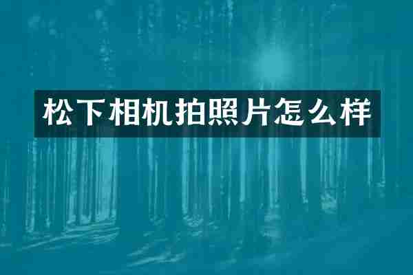 松下相机拍照片怎么样
