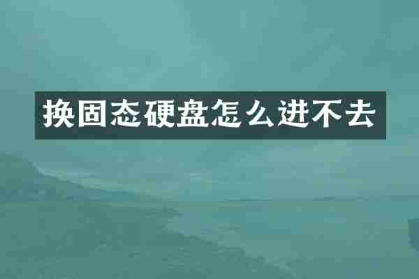 换固态硬盘怎么进不去