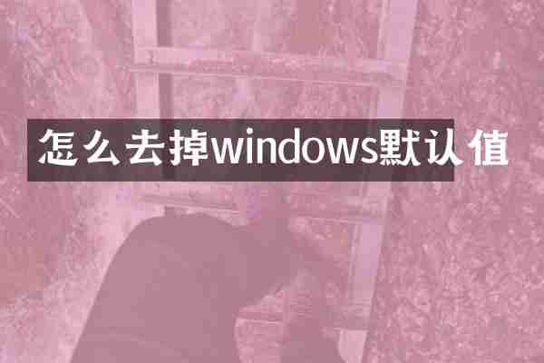 怎么去掉windows默认值