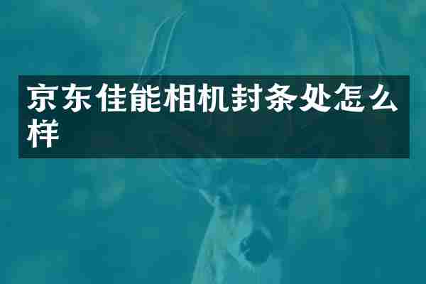 京东佳能相机封条处怎么样
