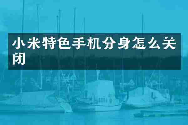 小米特色手机分身怎么关闭