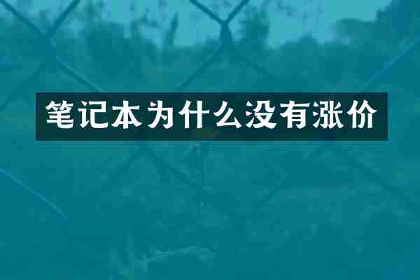 笔记本为什么没有涨价