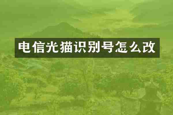 电信光猫识别号怎么改