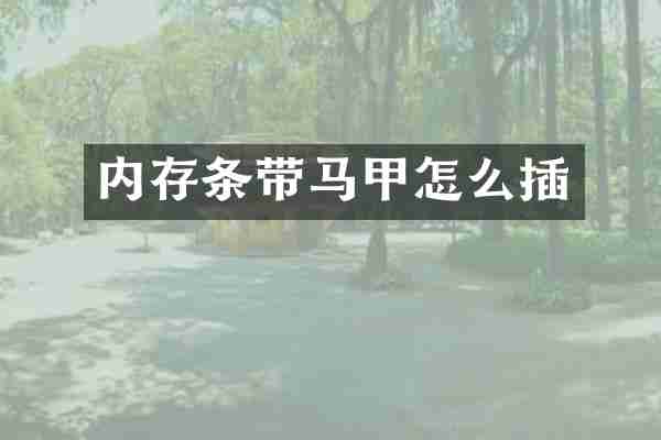 内存条带马甲怎么插