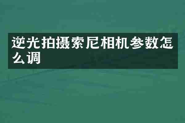 逆光拍摄索尼相机参数怎么调