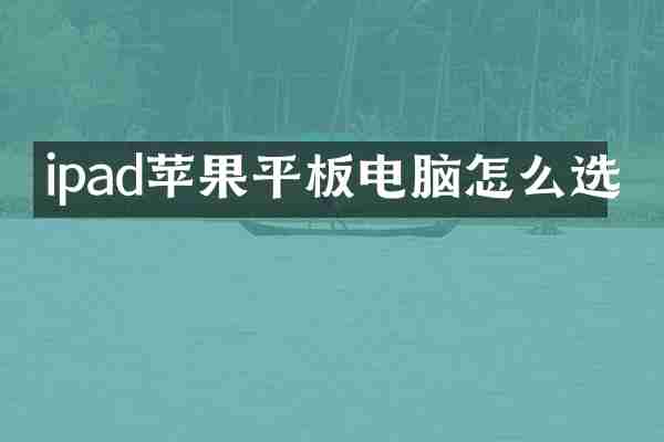 ipad苹果平板电脑怎么选