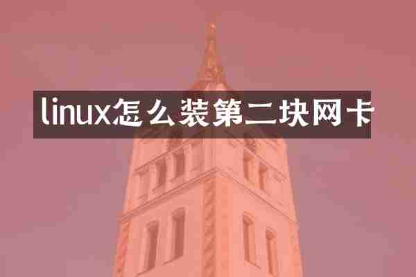 linux怎么装第二块网卡