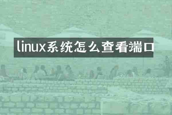 linux系统怎么查看端口