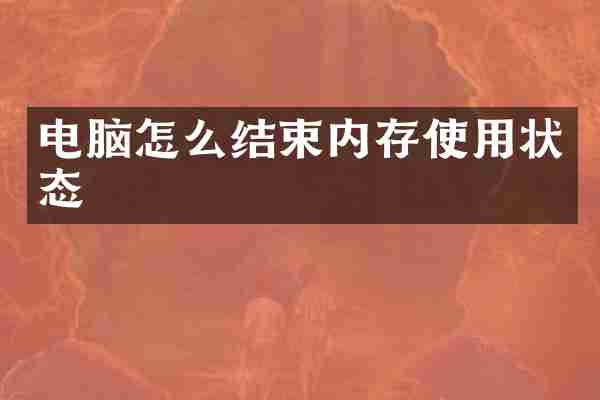电脑怎么结束内存使用状态