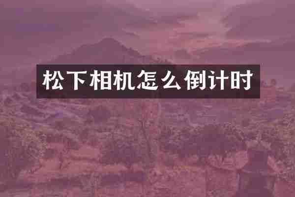 松下相机怎么倒计时