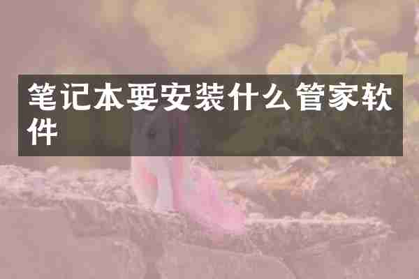 笔记本要安装什么管家软件