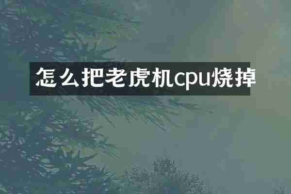 怎么把cpu烧掉
