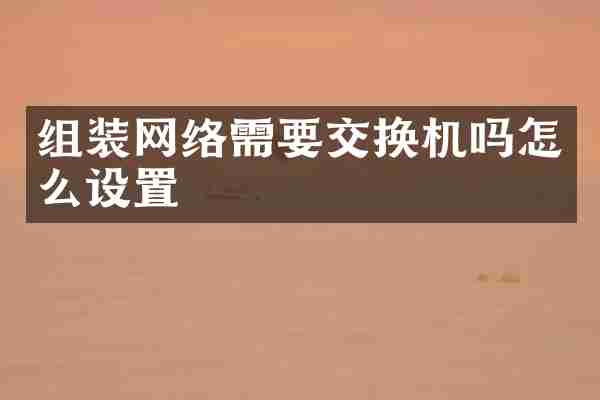 组装网络需要交换机吗怎么设置