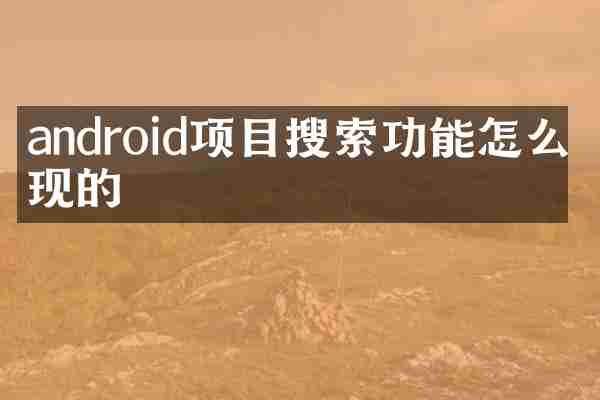 android项目搜索功能怎么实现的