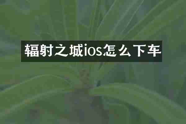 辐射之城ios怎么下车